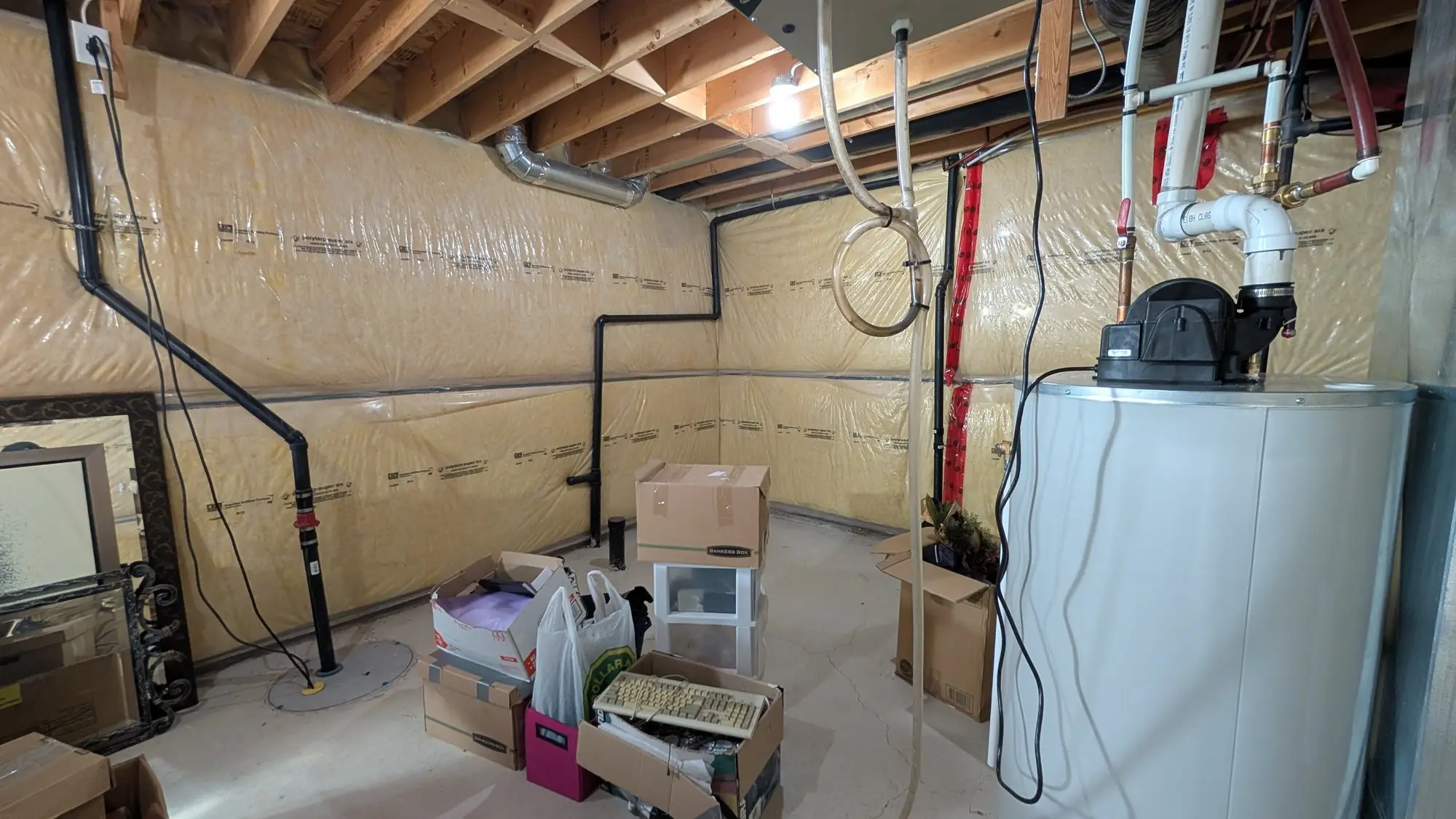 Mechanical area of the basement before the renovation