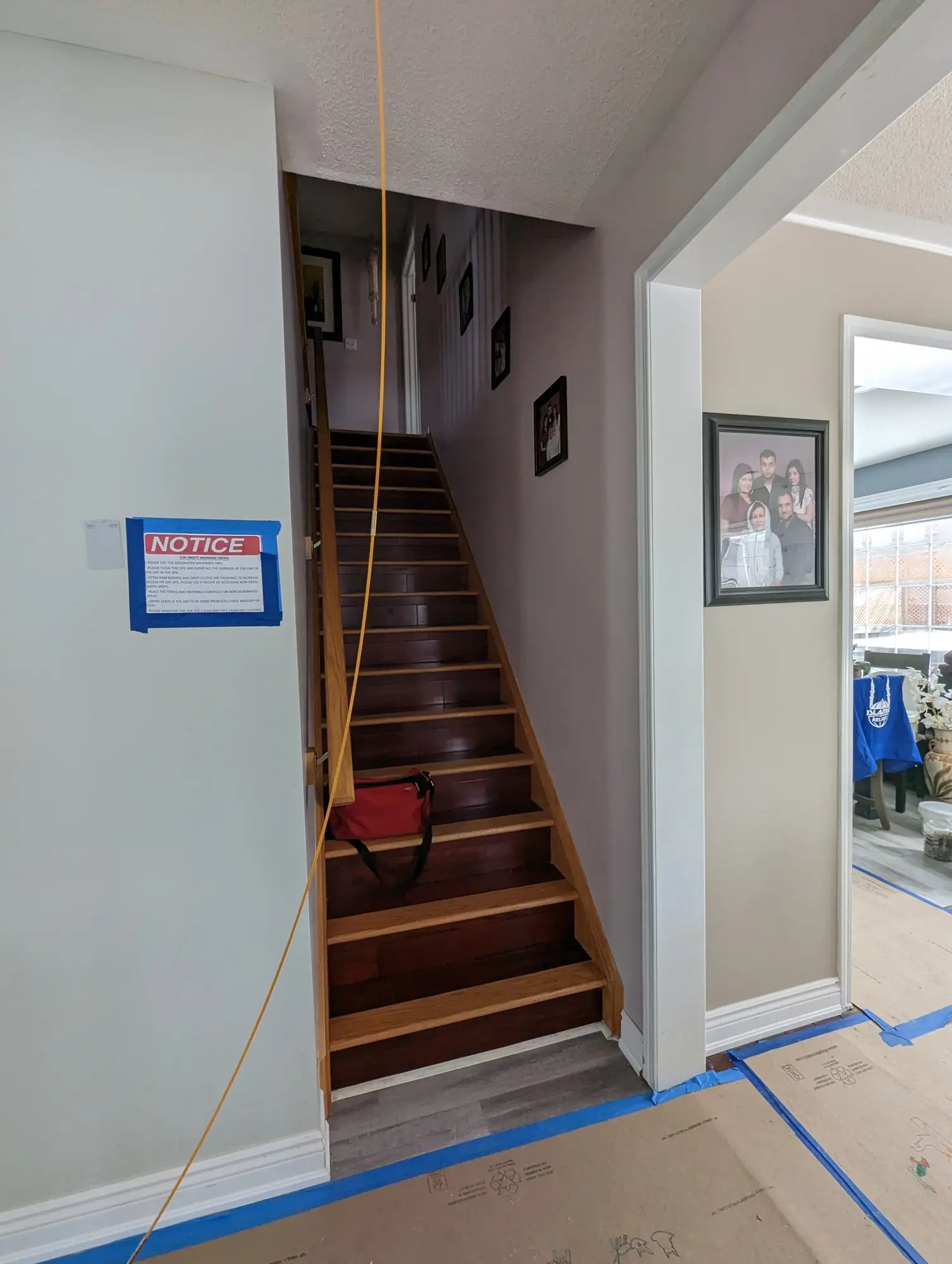 The original interior staircase before demolition