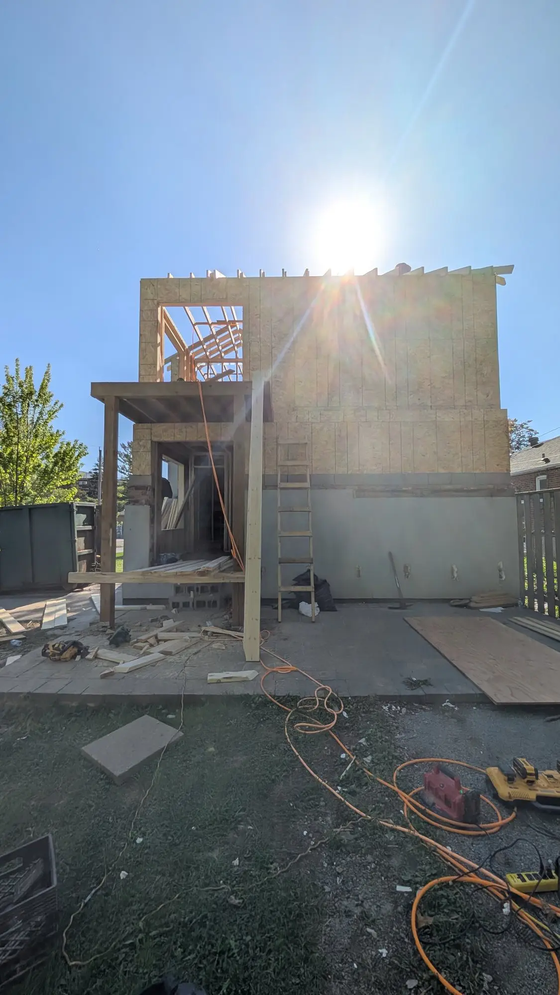 The house opened up after the original roof was removed
