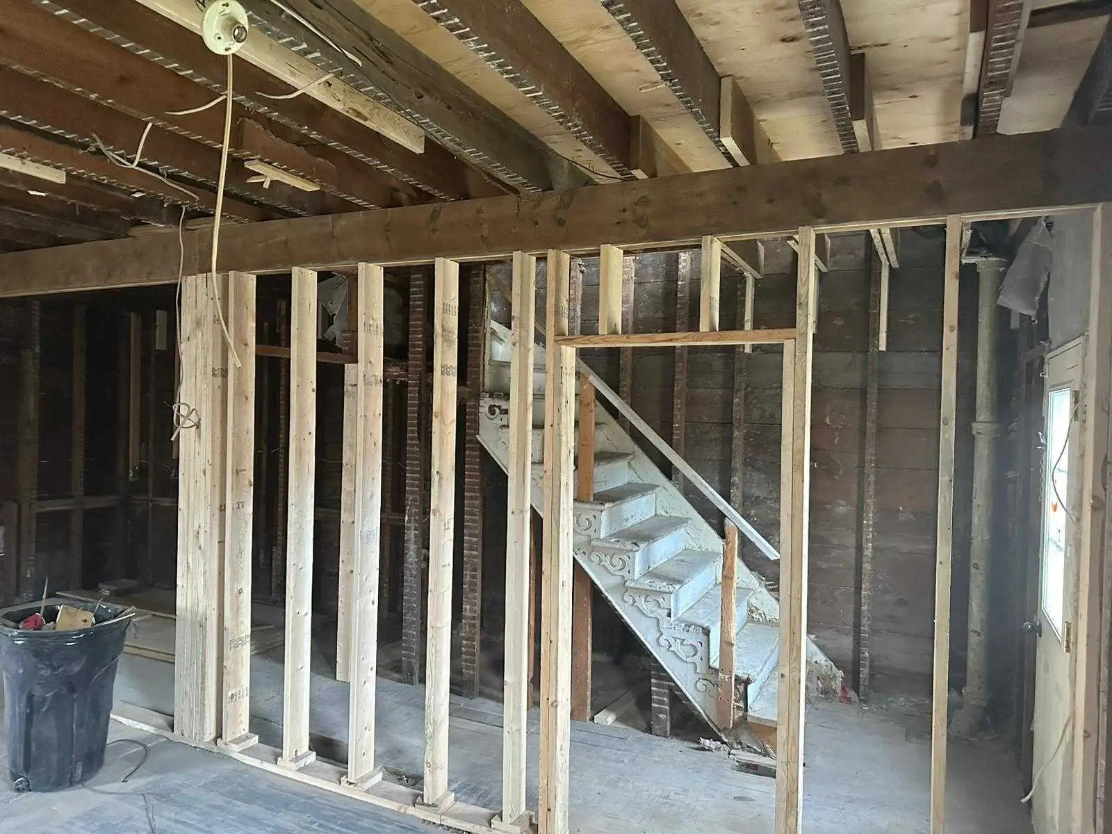 Both floors stripped back to the original structure
