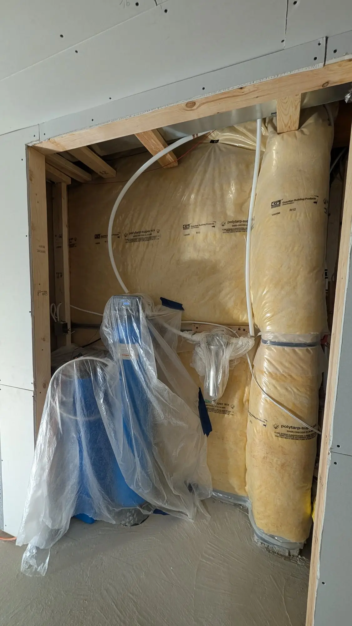 Curved bulkhead formed around basement ductwork