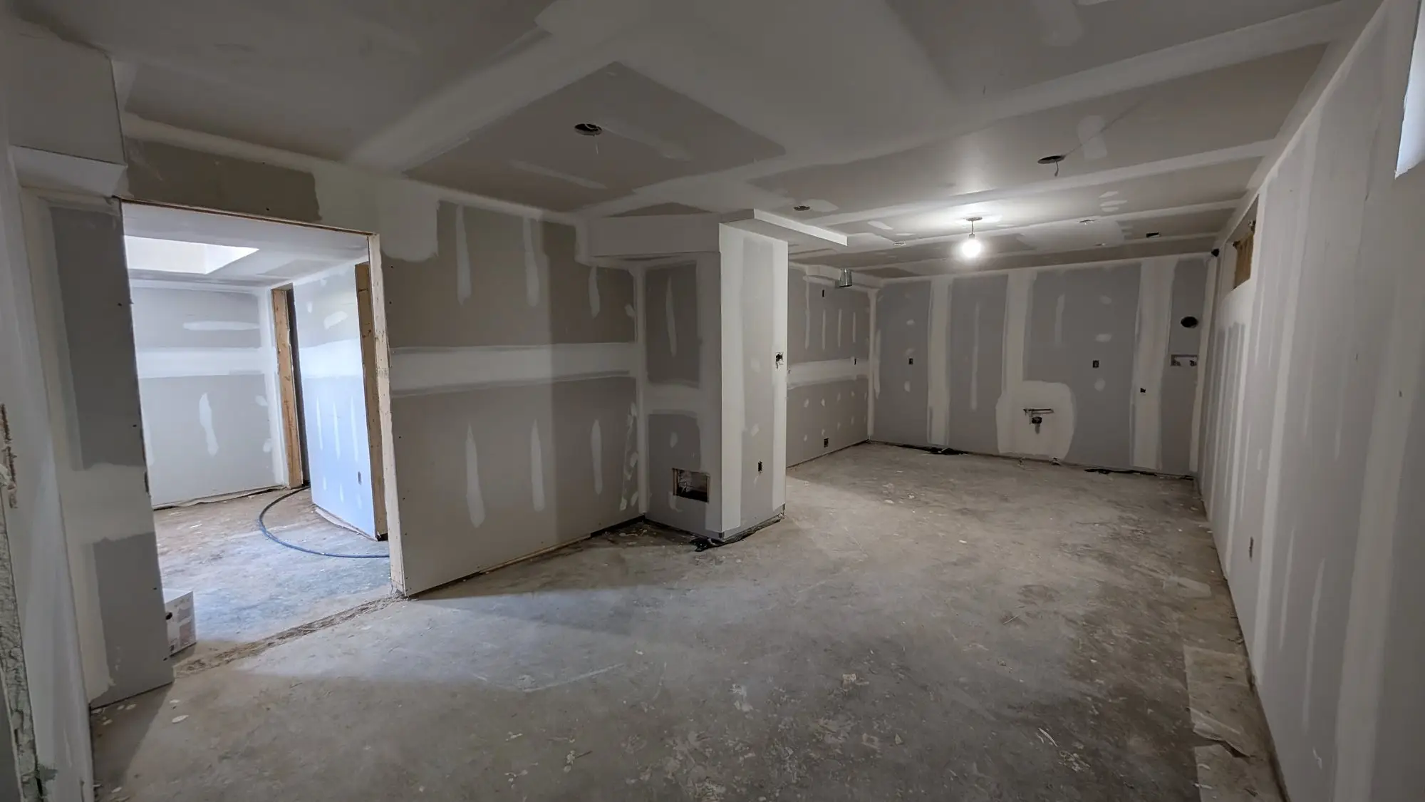 Rooms taped and ready for finishing