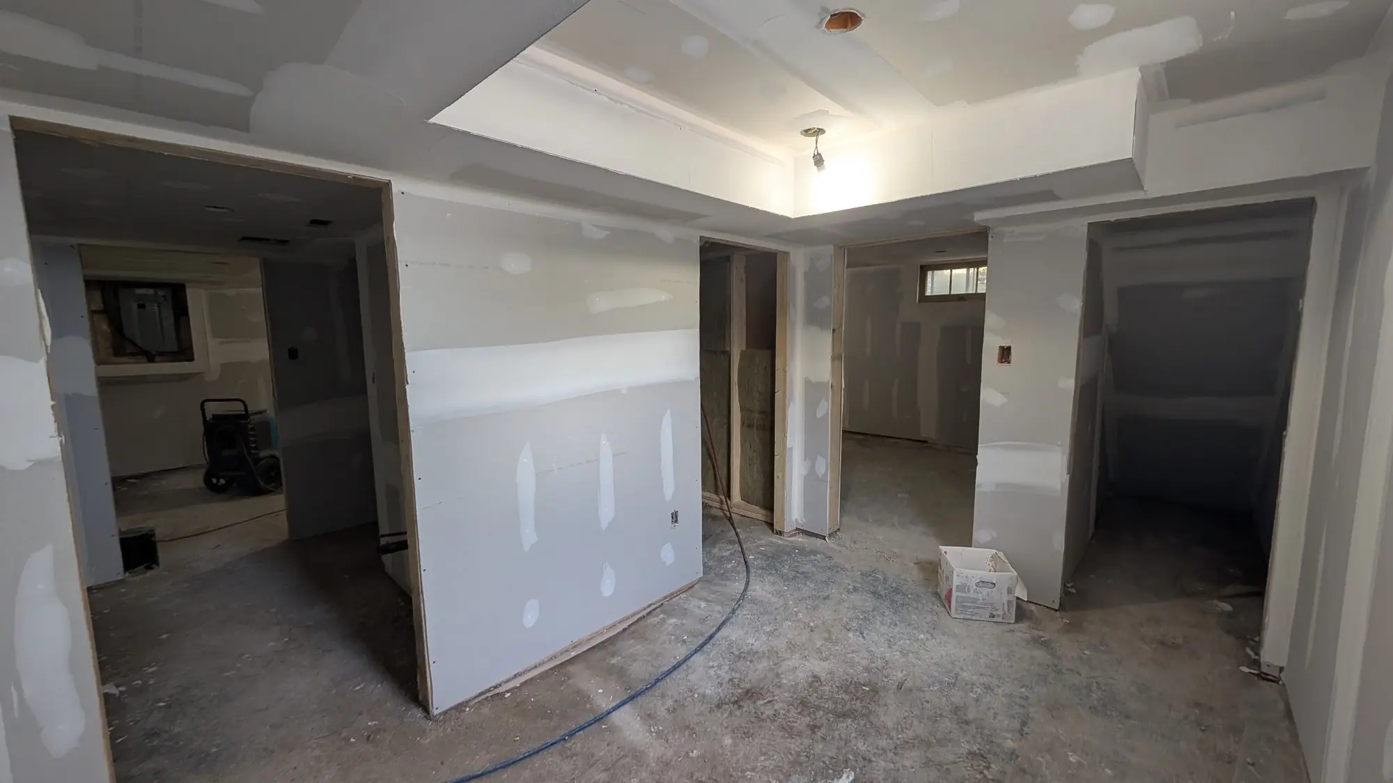 Dropped ceiling and bulkheads formed to carry services