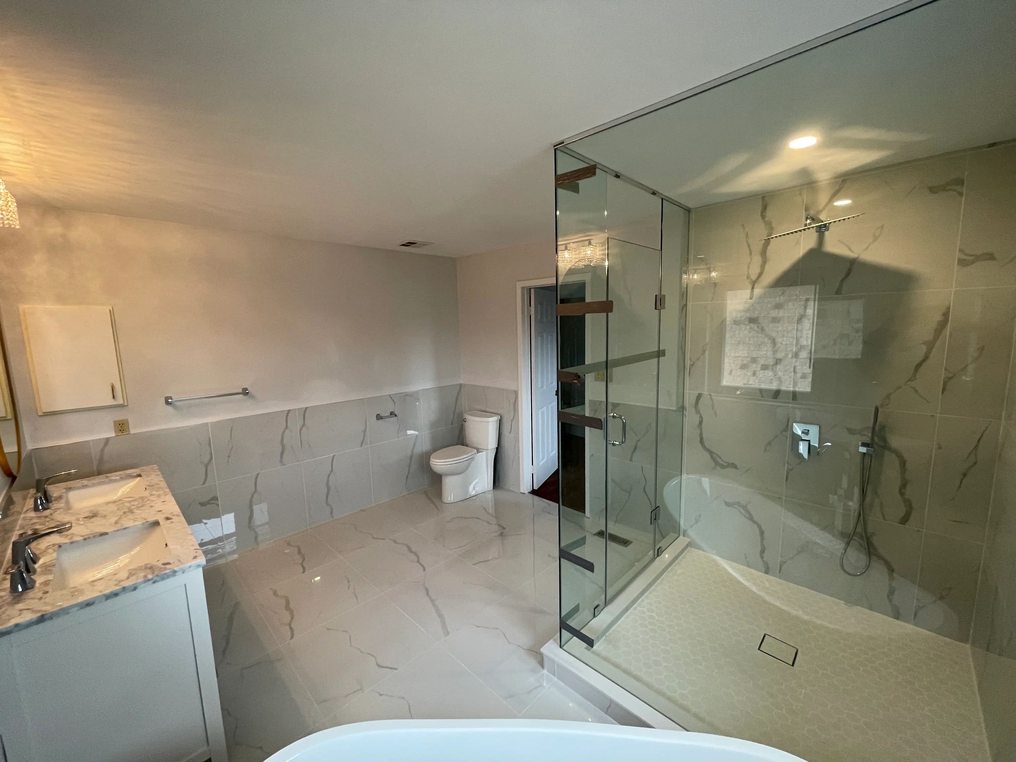 Custom tile shower installed by HMH Construction