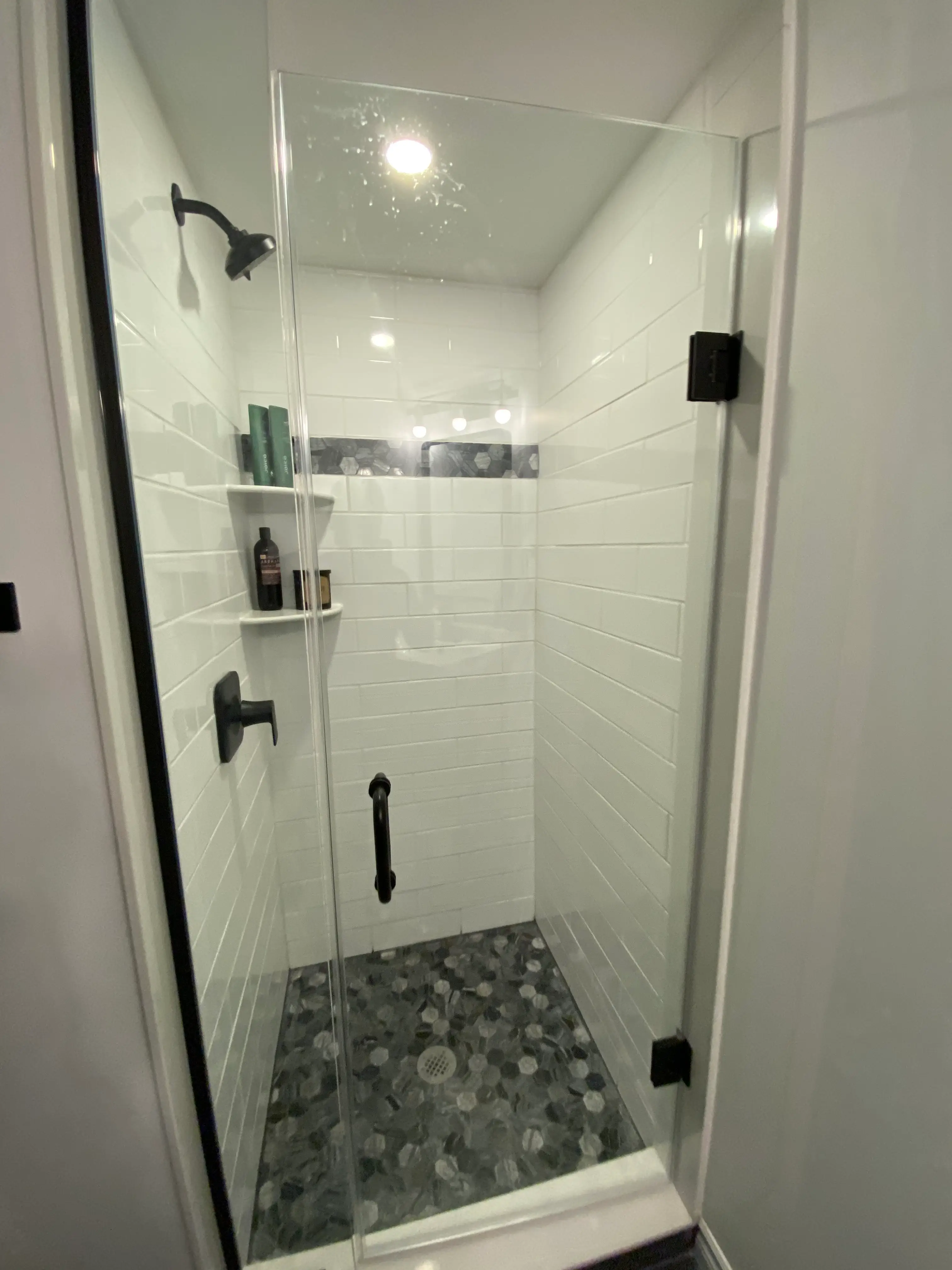 Finished bathroom with modern fixtures